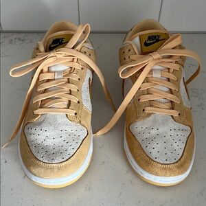 Very Good  - Women's Nike Dunk Low LX Sneaker - White / Yellow - Gold - Size W7